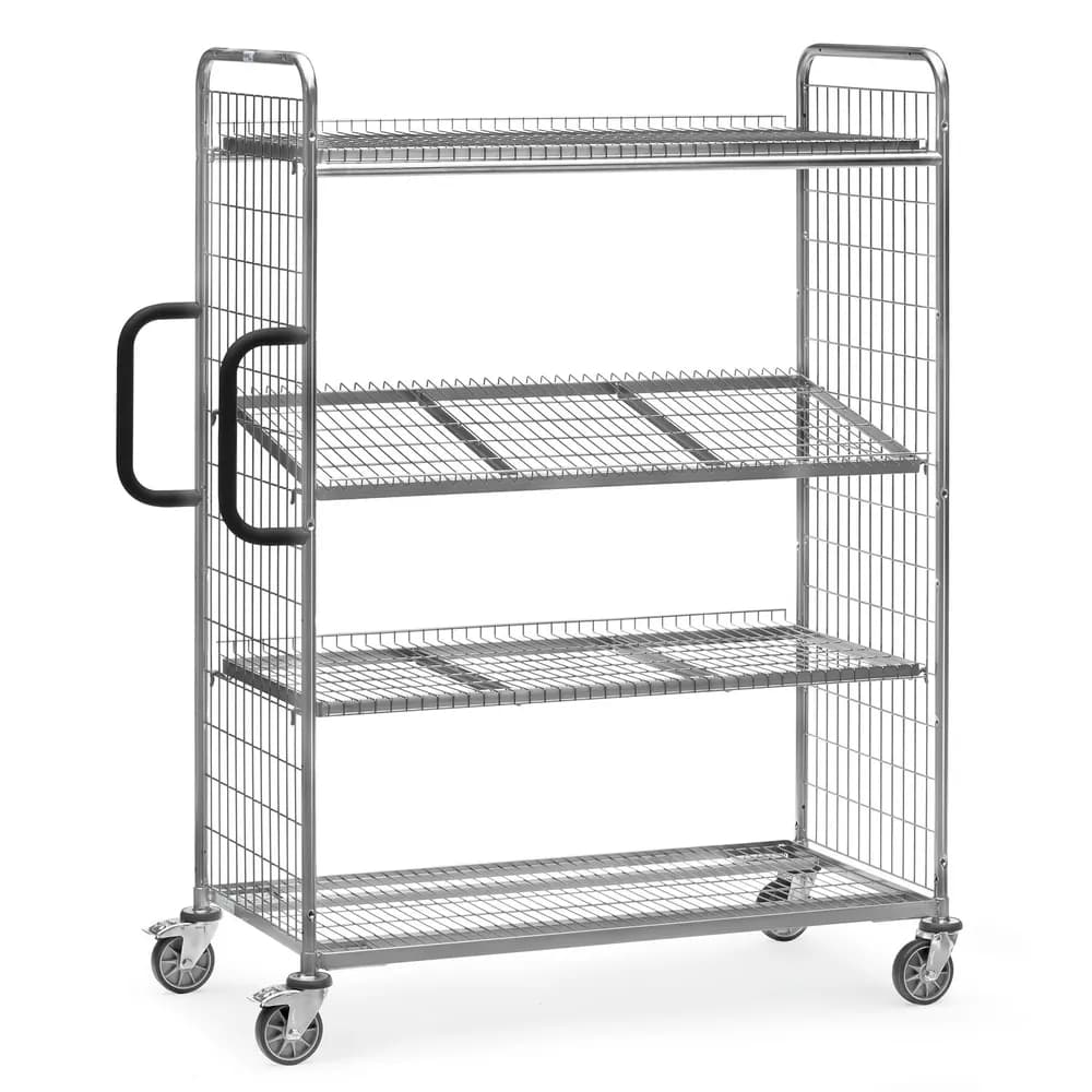 fetra® - Kommissionierwagen, 4 Böden, Ladefl. 1250x610mm, H 1825mm