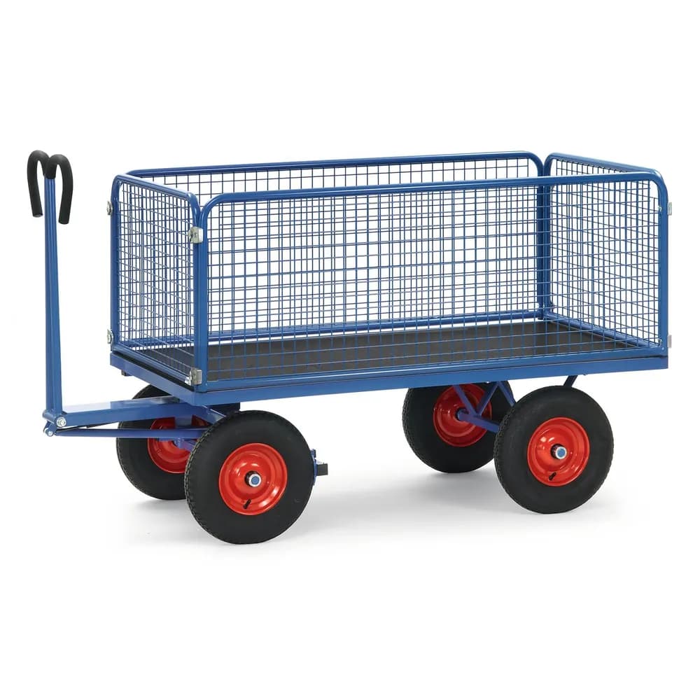 fetra® - Handpritschenwagen 6433V mit Zugöse, Vollgummireifen, Tragkraft 700kg