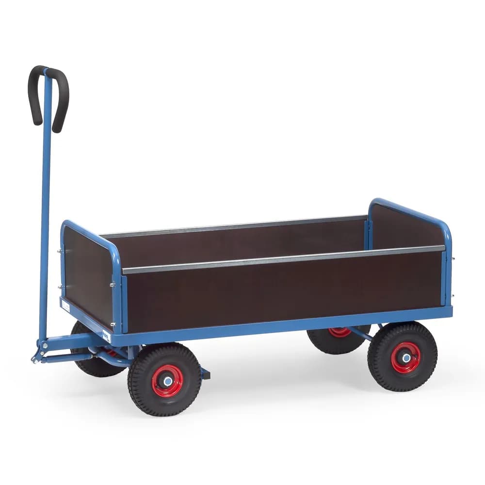 fetra® - Handwagen 4051, 4 Räder, Tragkraft 500kg, 2+2 Wände