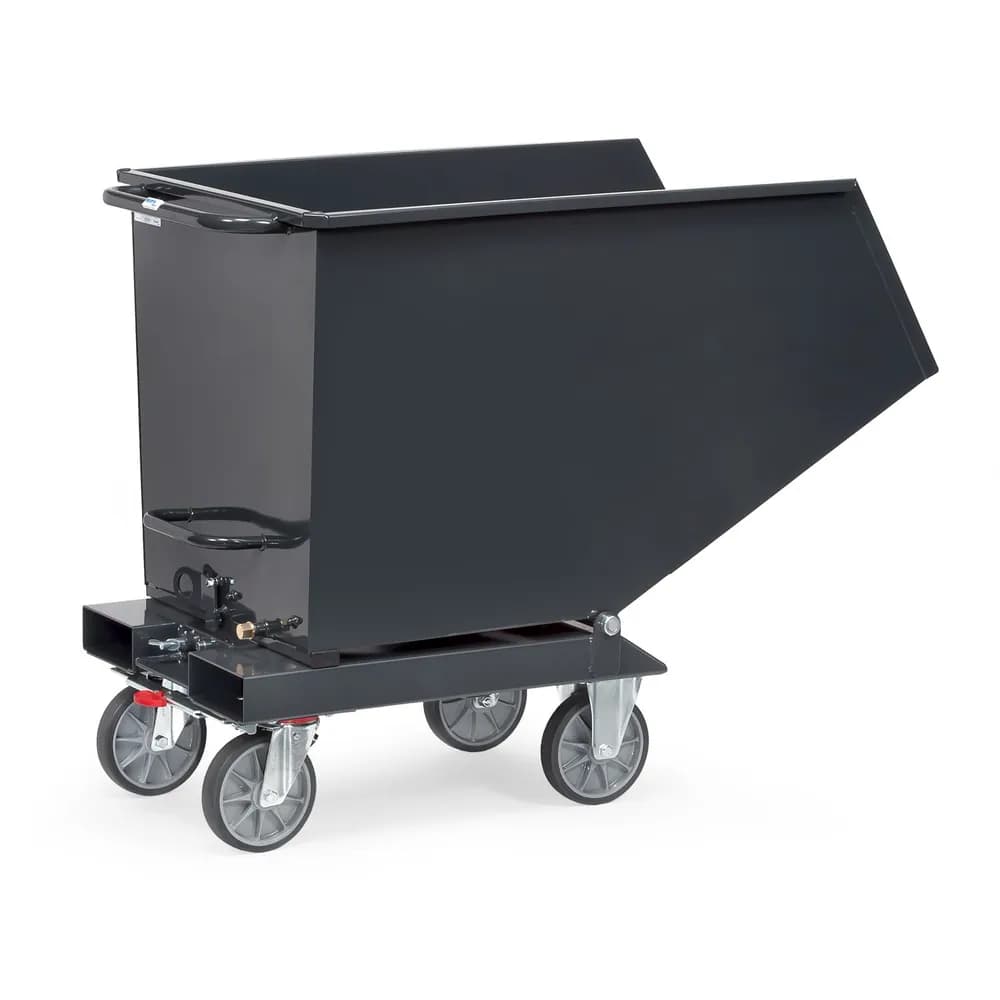 fetra® - Muldenkipper 4702, Anthrazitgrau mit Ablasshahn, 2450 Liter, Tragkraft 750kg
