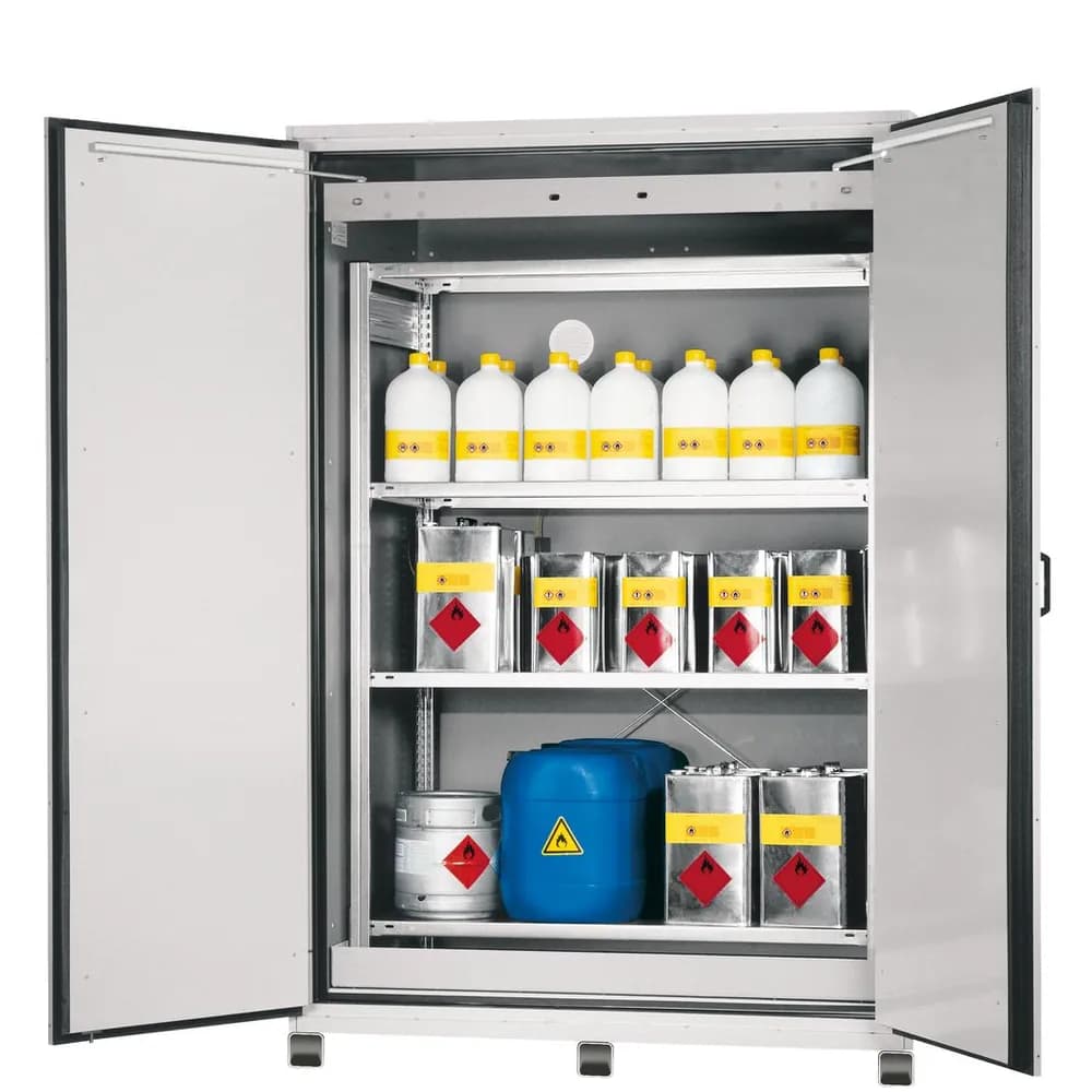 asecos® - Fass-Schrank XL90.222.155.WDAS lichtgr f.Fässer 200Liter, 2224x1555x1018mm
