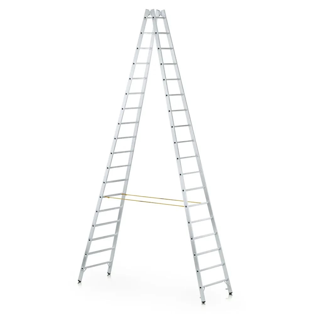 ZARGES - Stehleiter 2 x 20 Sprossen, Aluminium, beidseitig begehbar, H 5.700mm, B 950mm