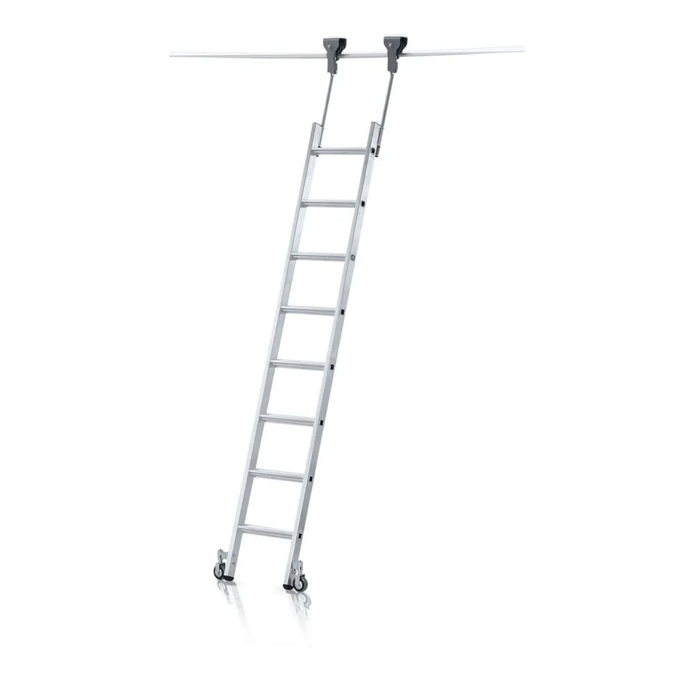 ZARGES - Regalleiter, 9 Stu., fahrbarer Leiterkopf, Einhängehöhe 2.560mm
