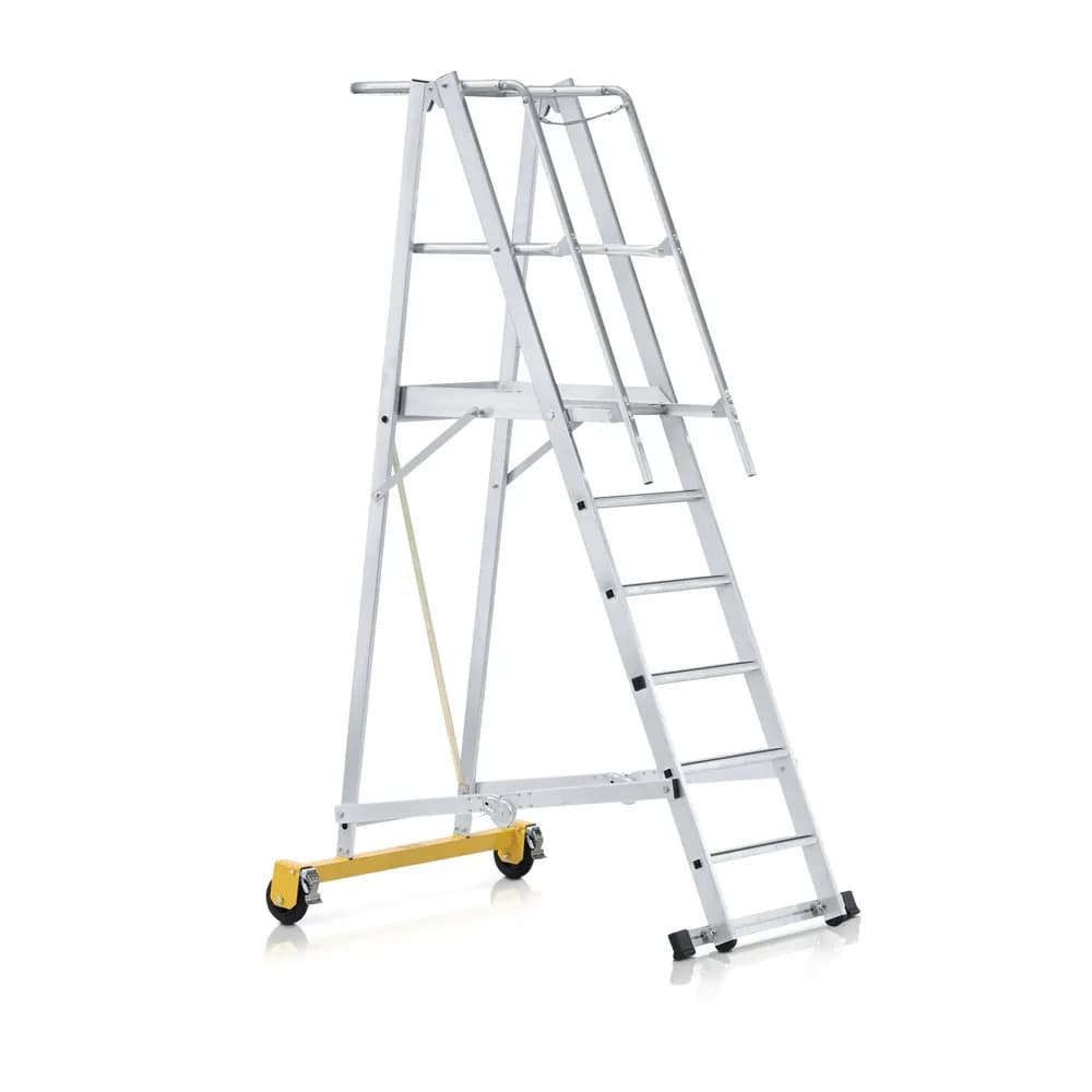 ZARGES - Podestleiter 12 Stufen, beidseitig begehbar, Aluminium