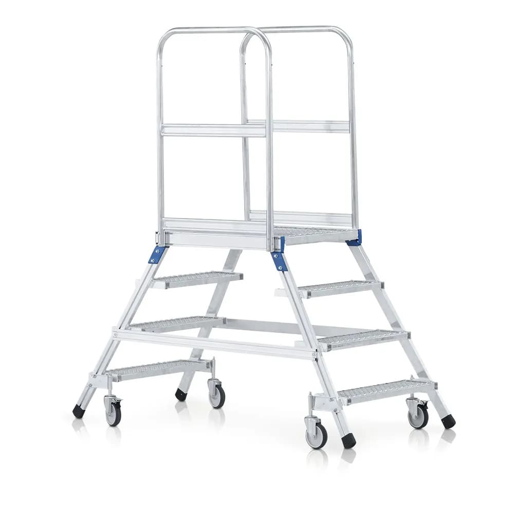 ZARGES - Podesttreppe 5 Stufen, fahrbar Plattform B600mm L800mm, Stufe T200mm