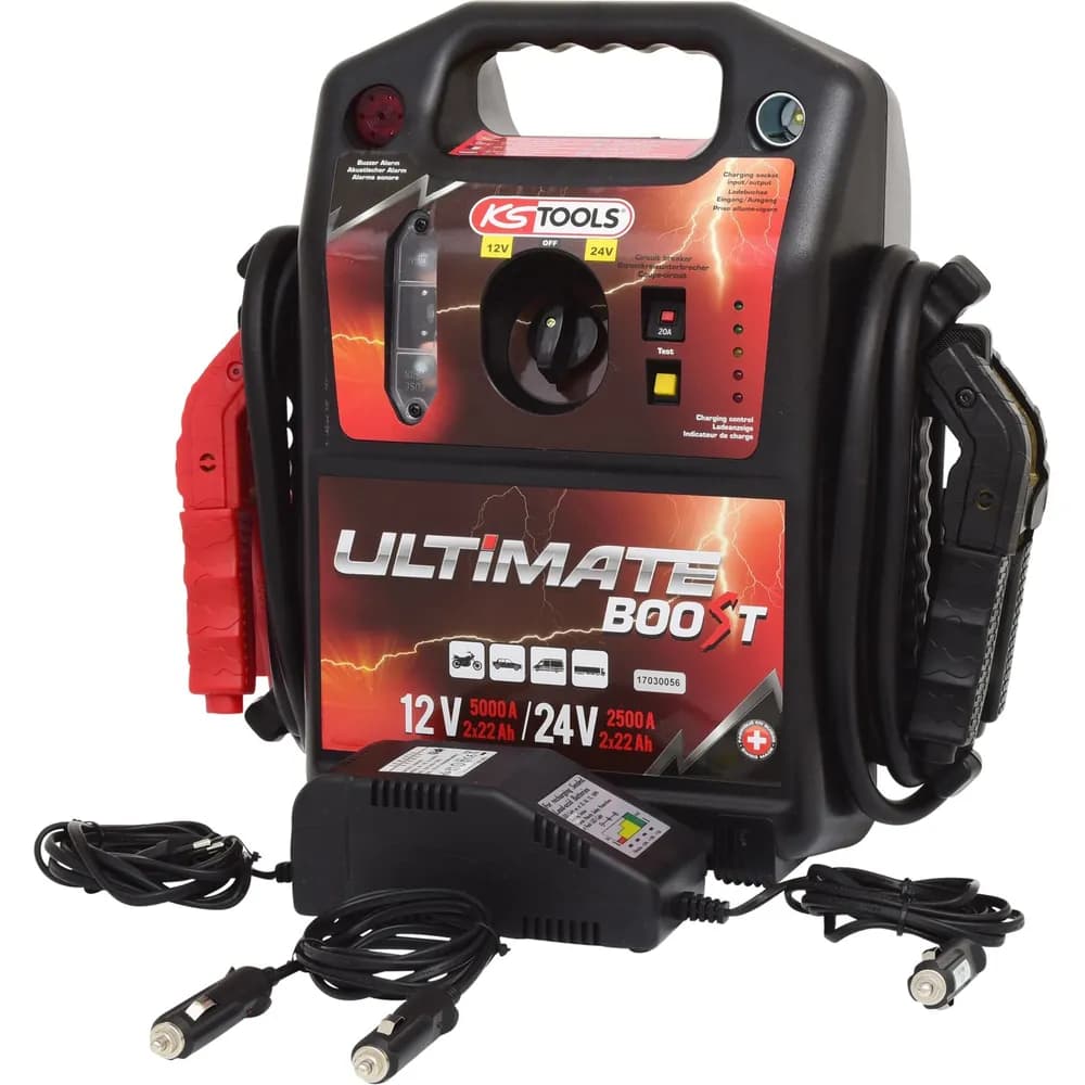 KSTOOLS® - 12 V + 24 V Batterie-Booster, mobiles Starthilfegerät 1700 A