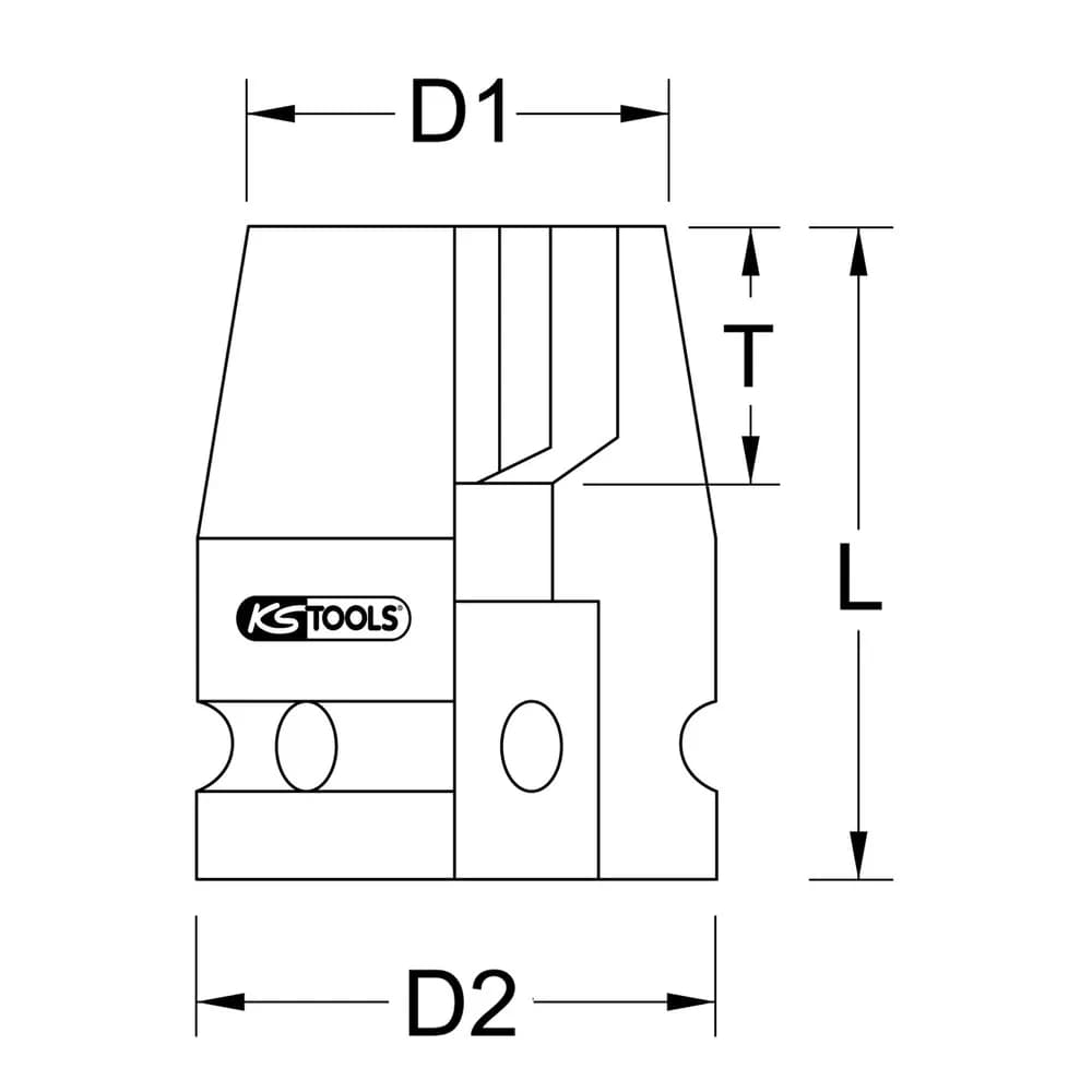KSTOOLS® - 1" Sechskant-Kraft-Stecknuss, kurz, 105mm