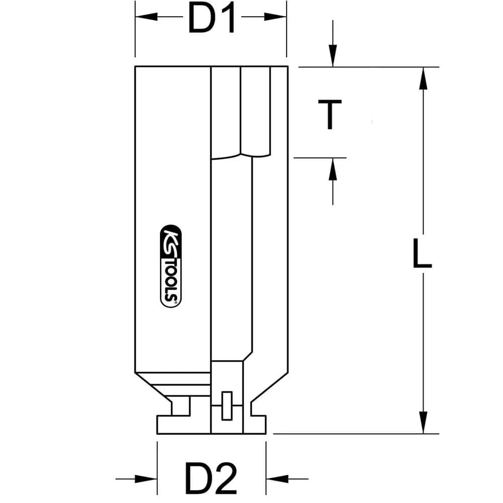 KSTOOLS® - 2.1/2" Sechskant-Kraft-Stecknuss, 140mm