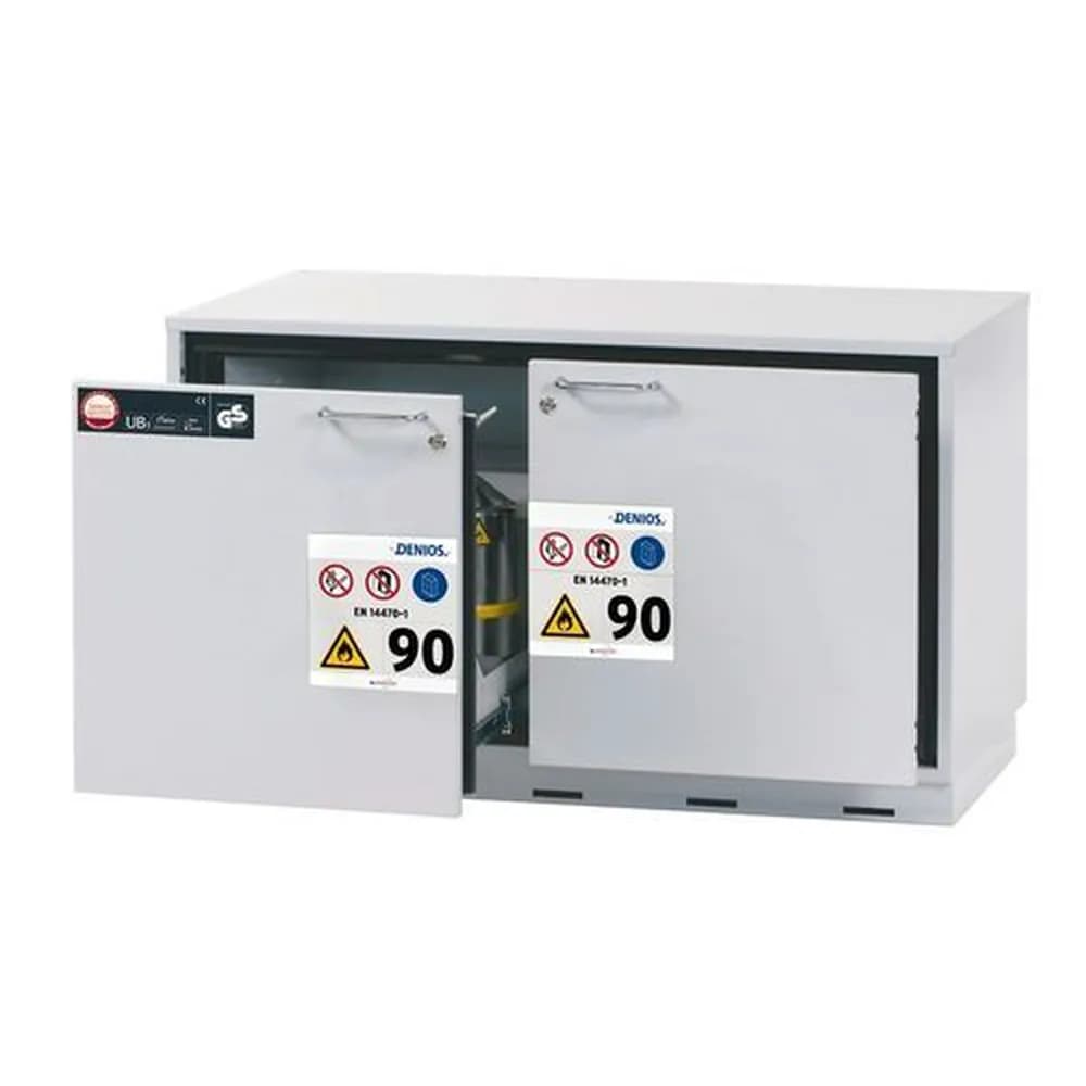 asecos® - Gefahrstoff-Unterbauschrank GU 111 mit 2 Auszugswannen, grau