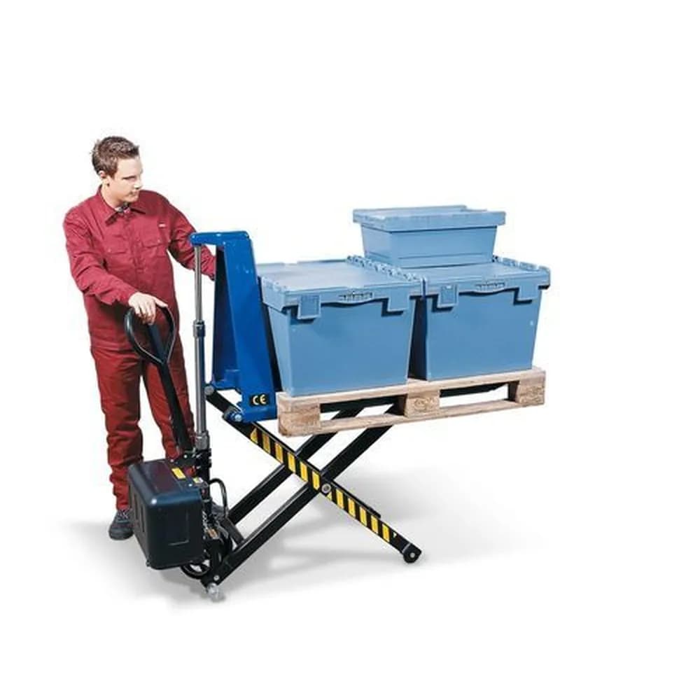 PRAMAC - Scheren-Gabelhubwagen SHW E mit Elektrohydraulik, 1000 kg Tragkraft