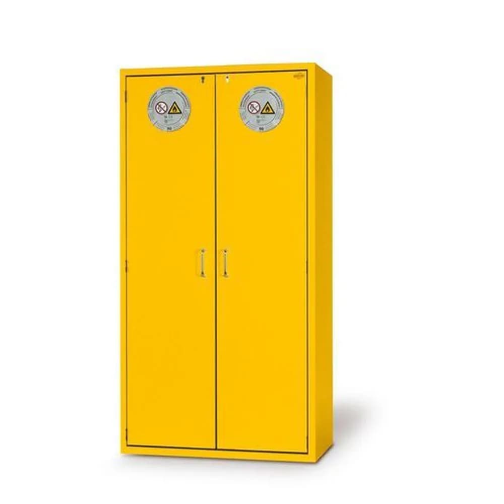 asecos® - Feuerbeständiger Gefahrstoffschrank G 901 mit 3 Einlegeböden, Flügeltüren, gelb