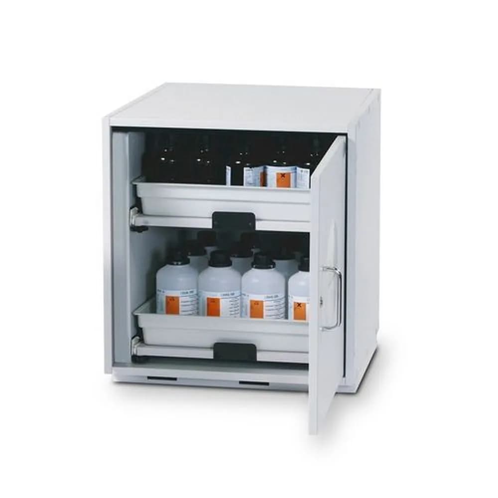asecos® - Säuren- und Laugenschrank SL 62 mit Türanschlag links und 2 Auszugswannen
