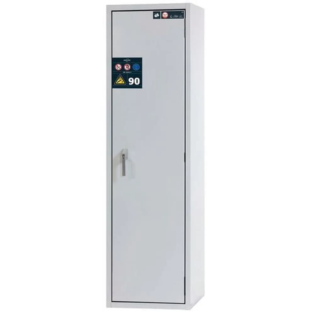 asecos® - asecos Gasflaschenschrank feuerbeständig G90, 1 x 50 l Flasche, B 600 mm, Tür rechts, grau