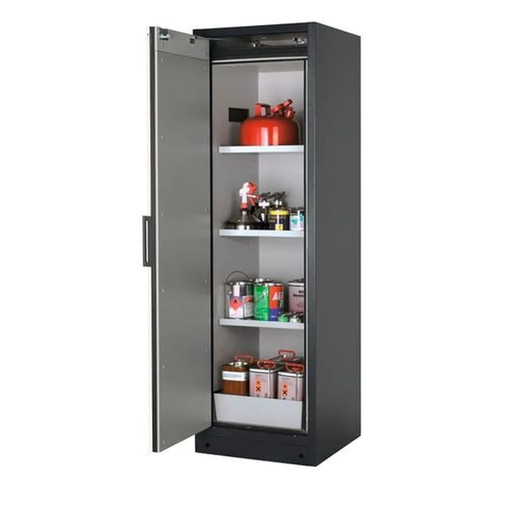 asecos® - asecos Feuerbeständiger Gefahrstoffschrank Select W-63L-O "one touch", 3 Einlegeböden, Tür weiß