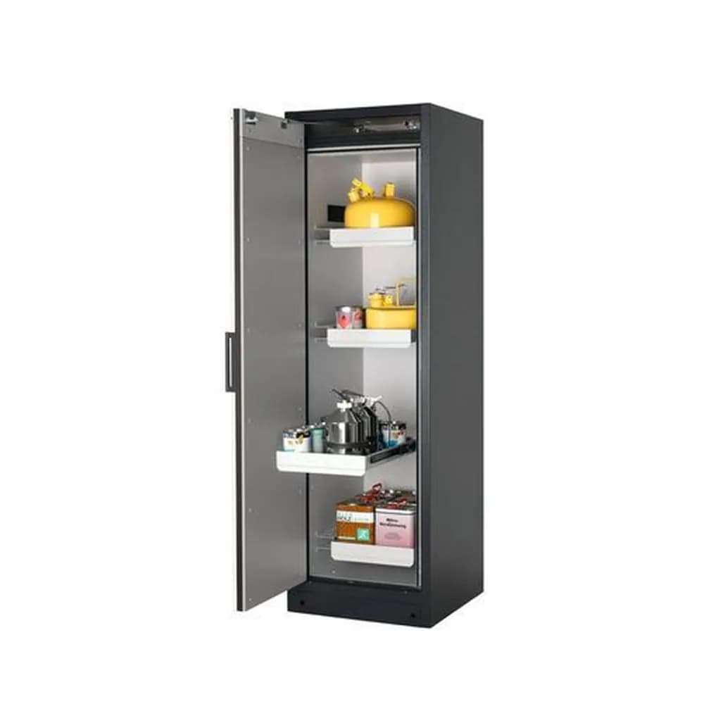 asecos® - asecos Feuerbeständiger Gefahrstoffschrank Select W-64L-O "one touch", 4 Auszugswannen, Tür weiß