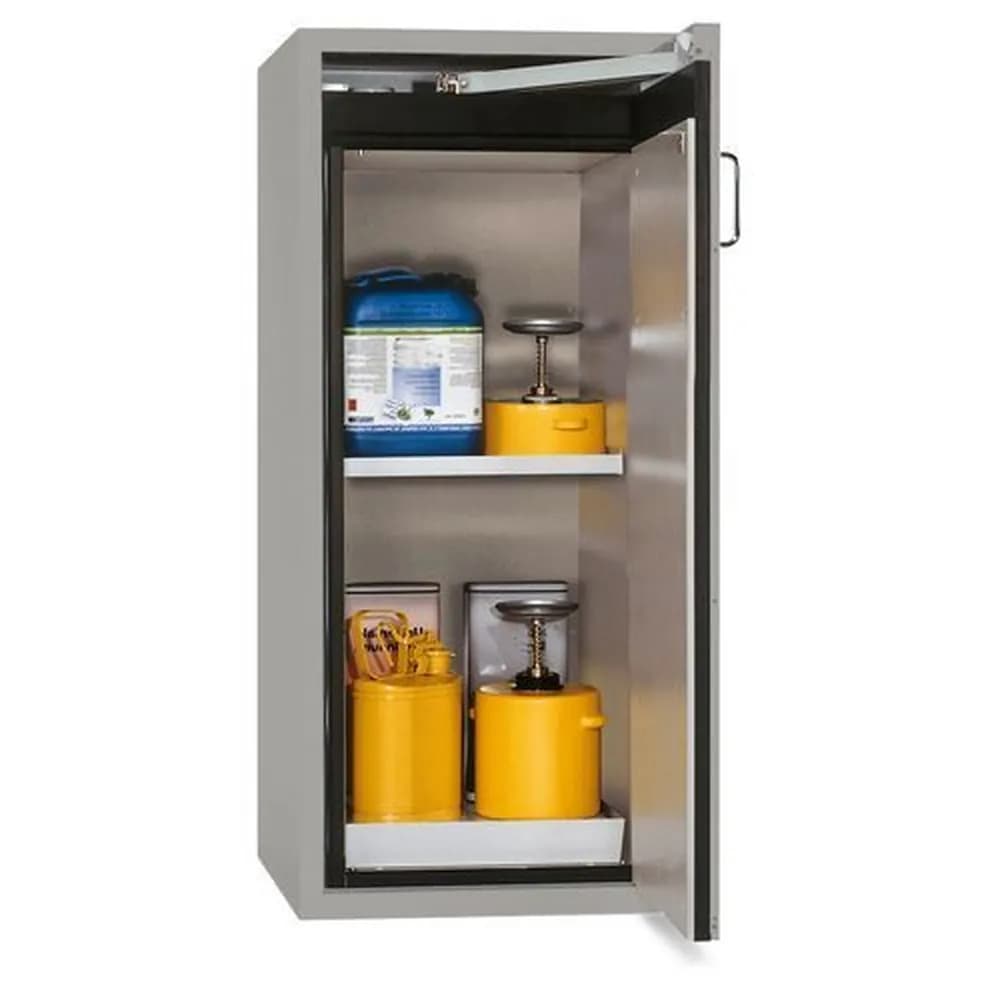 asecos® - Feuerbeständiger Gefahrstoffschrank G 600-F, Türanschlag rechts, grau