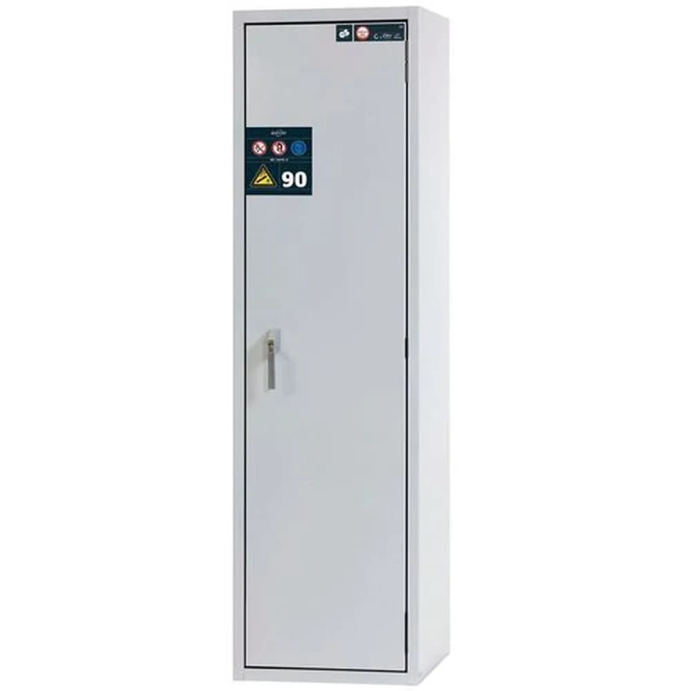 asecos® - asecos Gasflaschenschrank feuerbeständig G90, 2 x 50 l Flaschen, B 600 mm, Tür rechts, grau