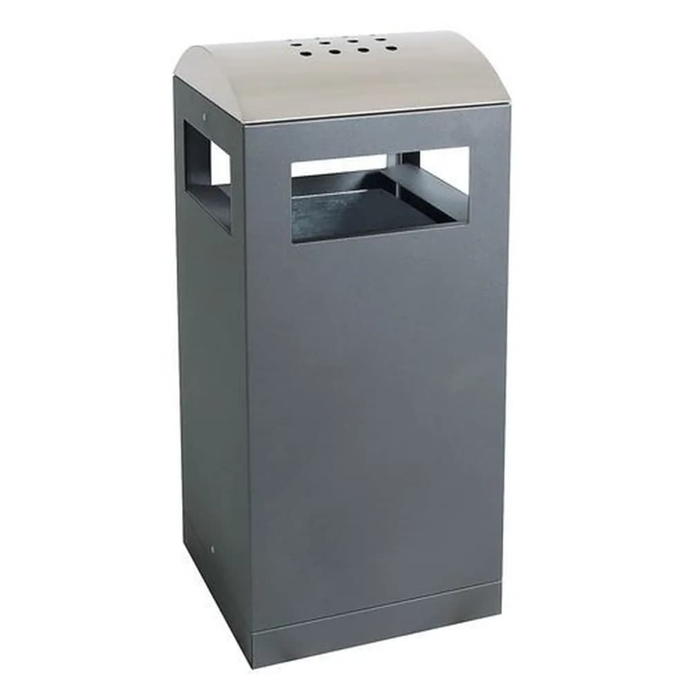 stumpf® - Abfall-Ascher-Kombination, Inhalt 90 + 9 Liter, Korpus dunkelgrau, Ascherabdeckung Edelstahl