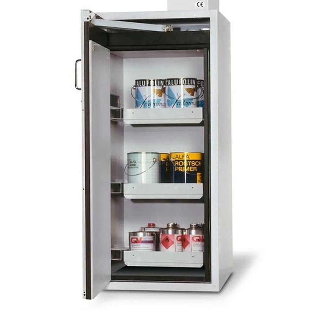 asecos® - asecos Feuerbeständiger Gefahrstoffschrank Edition, 3 Auszugswannen, grau, OT, G-600-3-FP,H 1300 mm