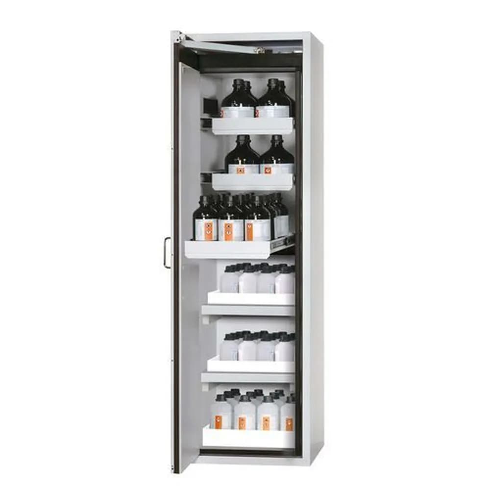 asecos® - asecos Feuerbeständiger Gefahrstoffschrank Edition mit Auszügen, Wannenböden, Bodenwanne, grau