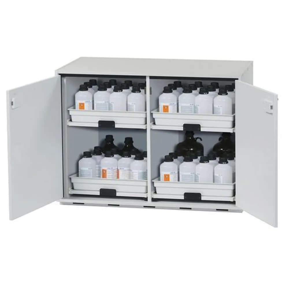 asecos® - Säuren- und Laugenunterbauschrank SL 1104, 4 Tablarauszüge, Höhe 800 mm
