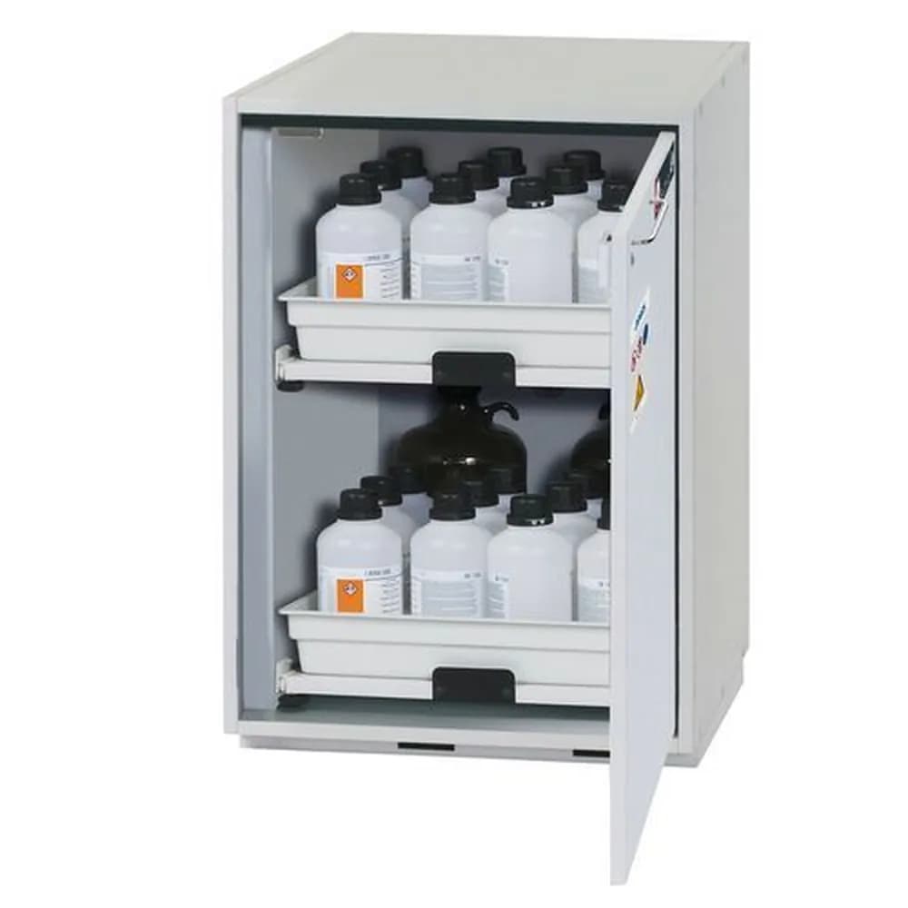 asecos® - Säuren- und Laugenunterbauschrank SL 602, 2 Tablarauszüge, Höhe 800 mm