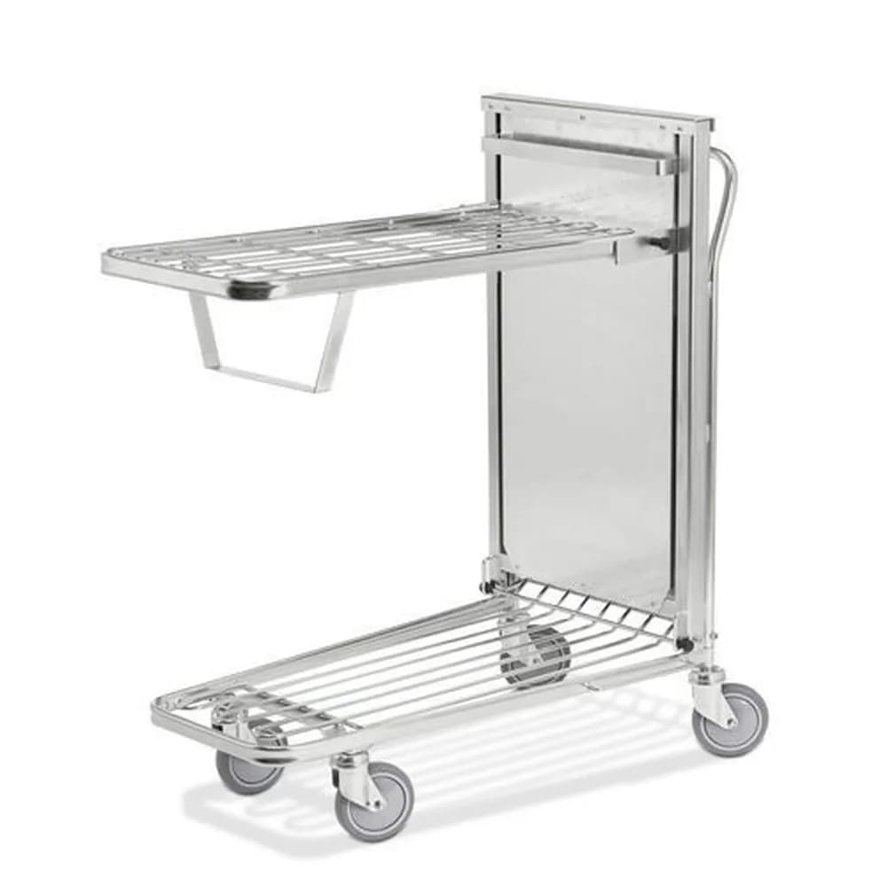 Kongamek - Einkaufs-Lagerwagen KM, stapelbar, verz., 2 Böden, autom. Höhenanpassung, 300 Kg, 960x525 mm,Bremse