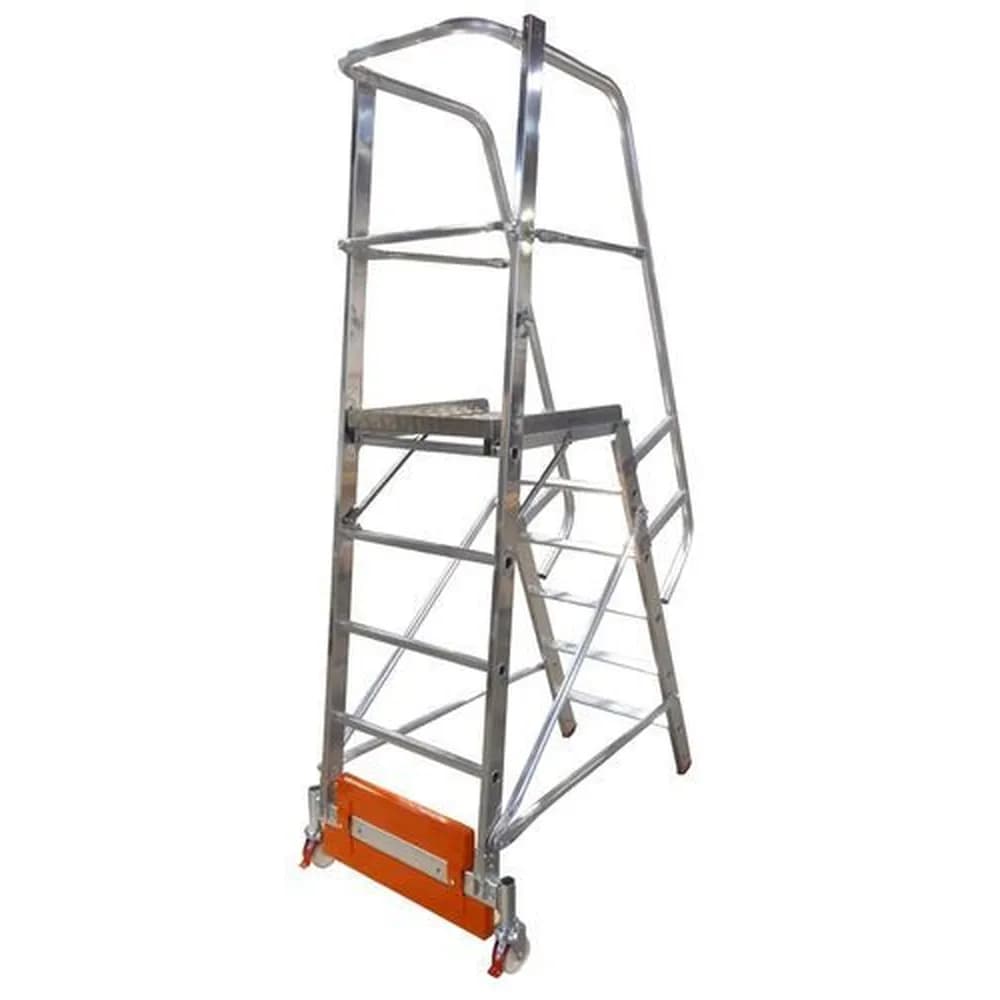 KRAUSE® - Podestleiter Vario kompakt, Aluminium, mit Plattform, 6 Stufen