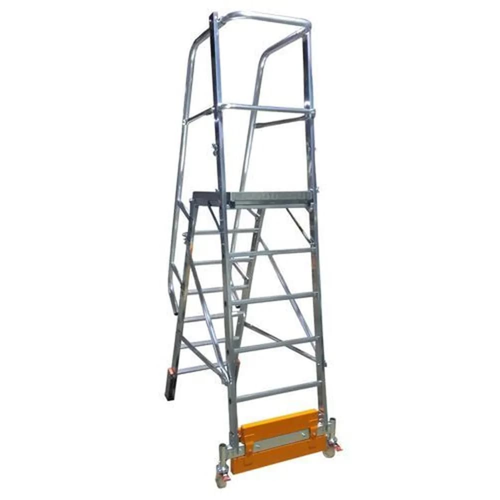 KRAUSE® - Podestleiter Vario kompakt, Aluminium, mit Plattform, 7 Stufen