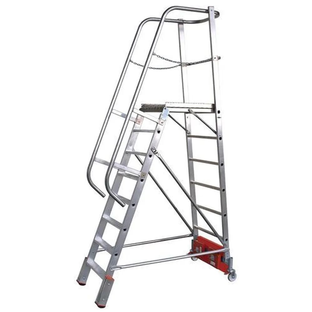 KRAUSE® - Podestleiter Vario kompakt, Aluminium, mit Plattform, 8 Stufen