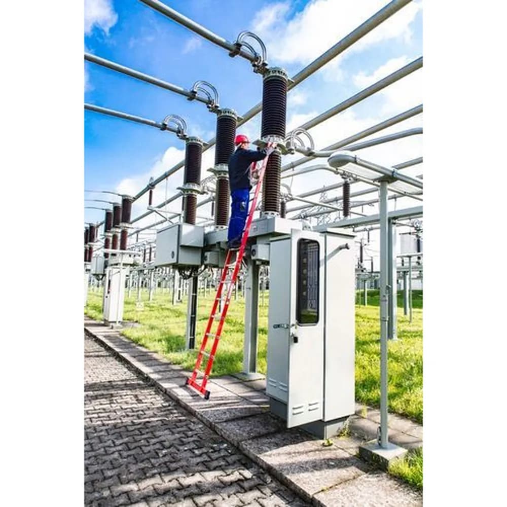 KRAUSE® - Anlegeleiter aus Kunststoff, mit glasfaserverstärkten GFK-Holmen, 14 Sprossen