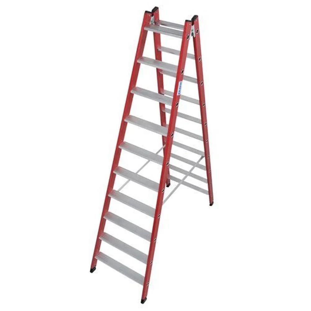 KRAUSE® - Kunststoff-Stufen-Doppelleiter, aus glasfaserverstärktem GFK, 2 x 10 Stufen