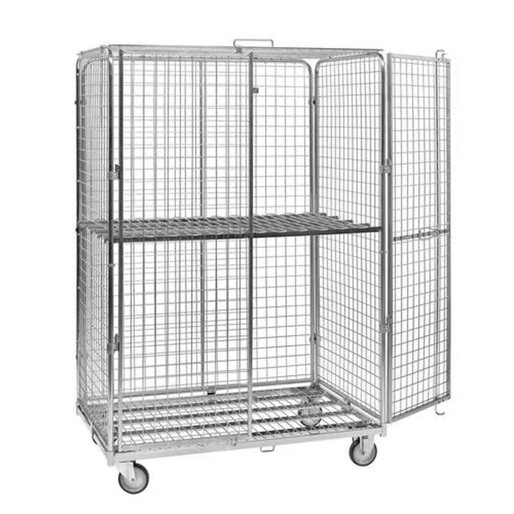 Kongamek - Rollbehälter KM Antidiebstahl, 5-seitig, 2 Türen Längsseite, LxBxH 1200 x 800 x 1870 mm, Stopp