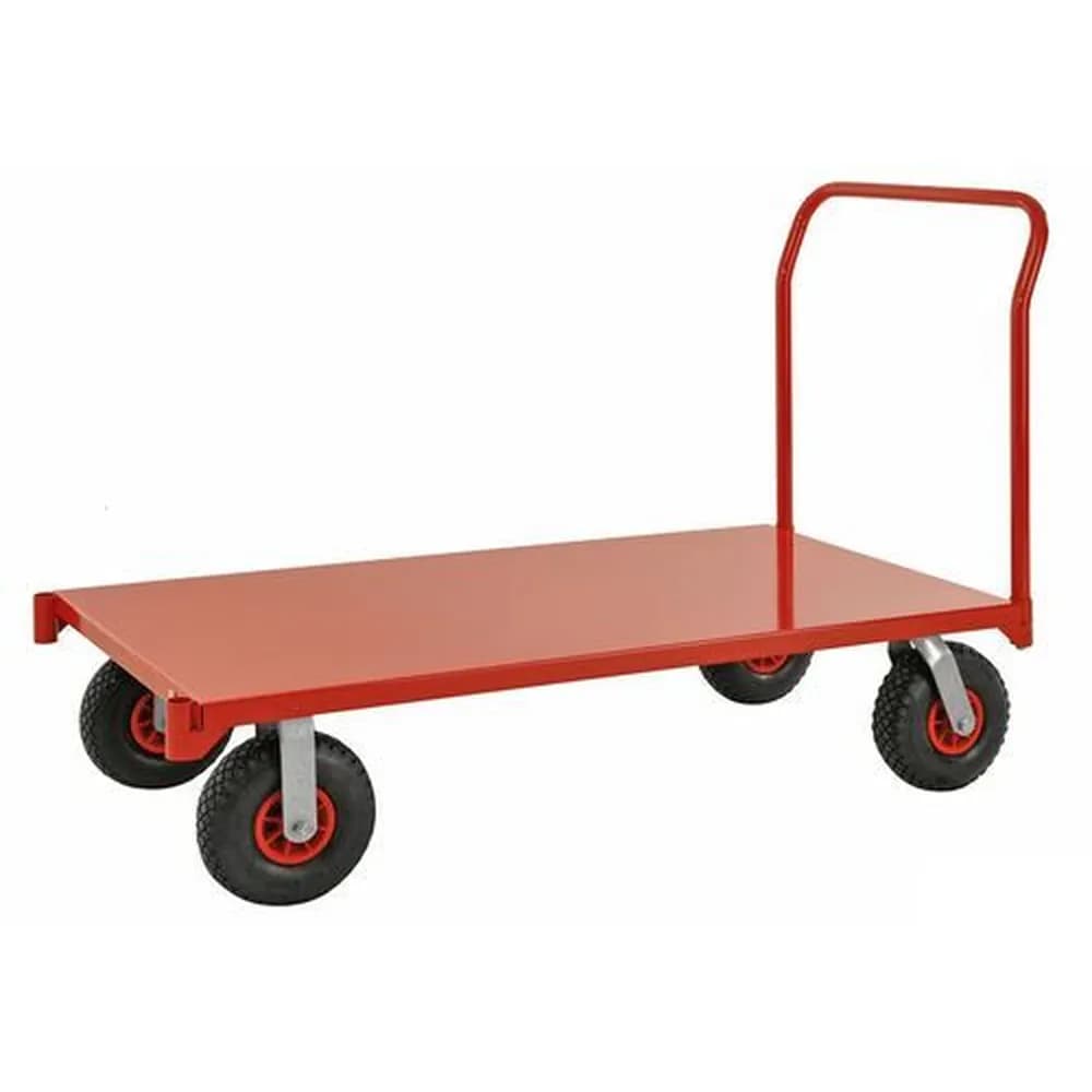 Kongamek - Großer Plattformwagen KM, pulverbeschichtet rot, L 1550 mm, TK 1200 kg, 4 Räder luftbereift