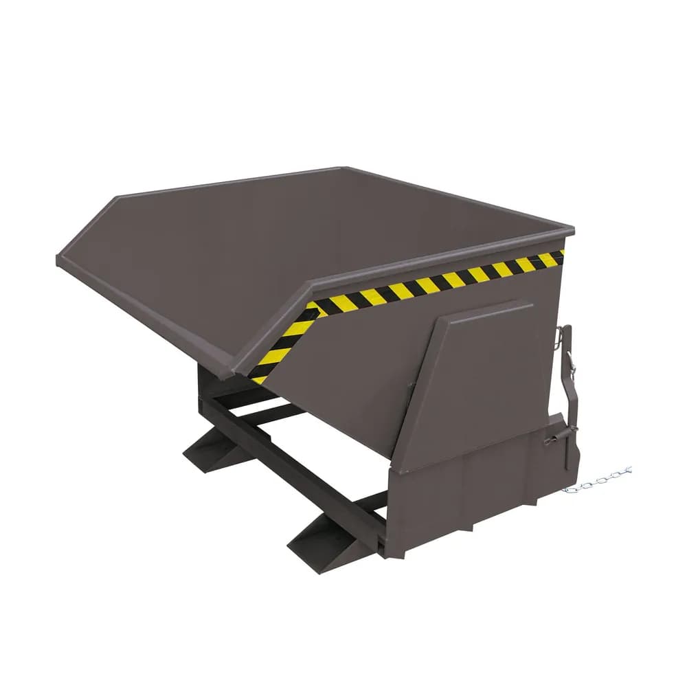 Eichinger® - Kippbehälter mit geschützten Abrollkufen, 1000 kg, 300 Liter, anthrazitgrau