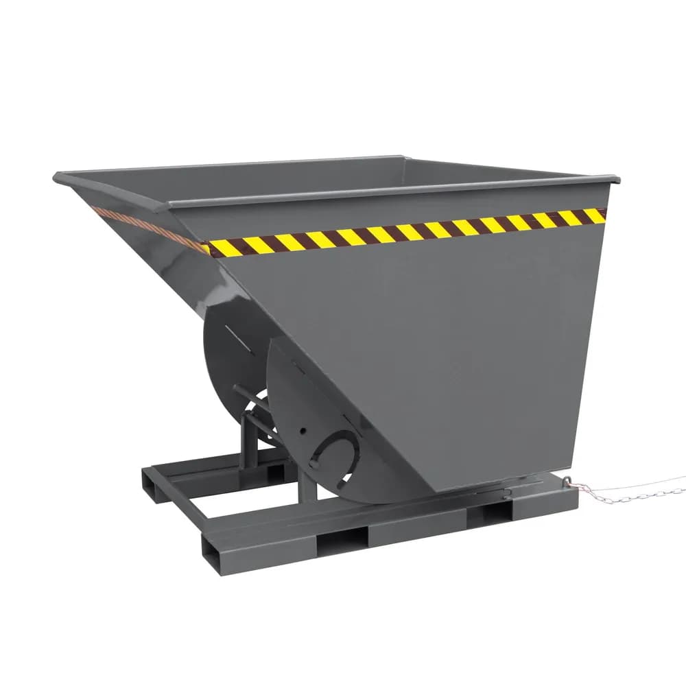 Eichinger® - Kippbehälter in hoher Bauhöhe, quer zur und in Fahrtrichtung kippbar, 1500 kg, 1250 Liter, anthrazitgrau