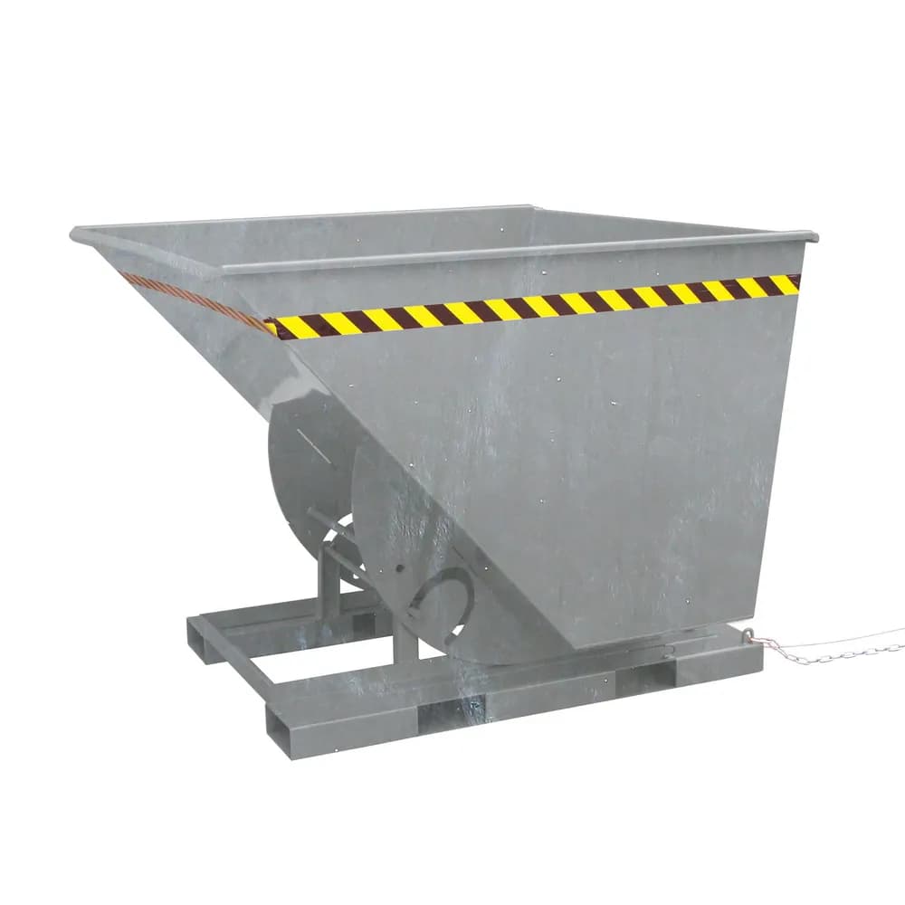 Eichinger® - Kippbehälter in hoher Bauhöhe, quer zur und in Fahrtrichtung kippbar, 1500 kg, 1500 Liter, feuerverzinkt