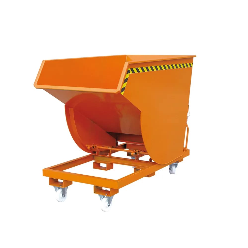 Eichinger® - Kippbehälter in hoher Bauhöhe, 3000 kg, 1000 Liter, reinorange
