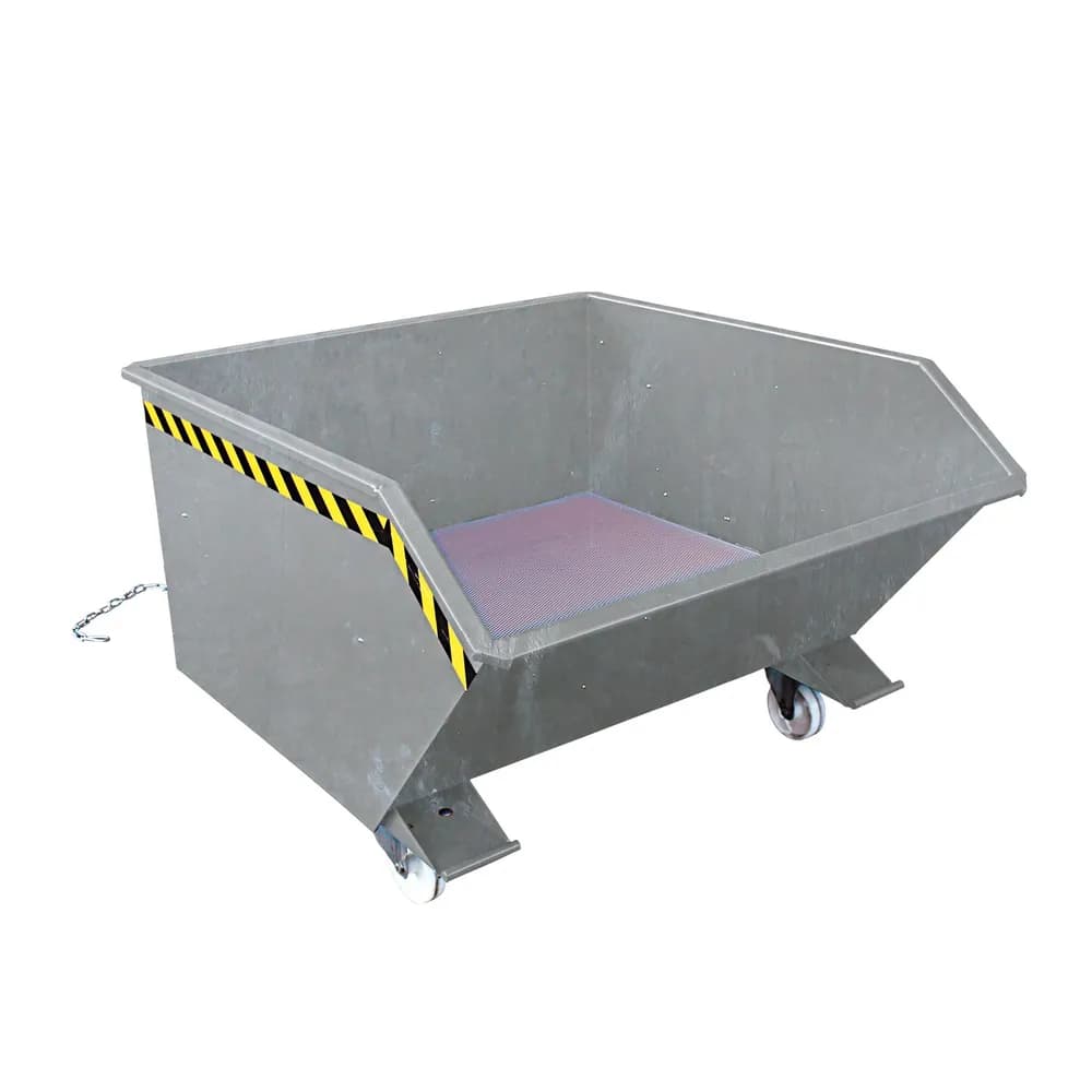 Eichinger® - Spänebehälter mit Lochblech-Boden und Ablasshahn, 1000 kg, 300 Liter, feuerverzinkt