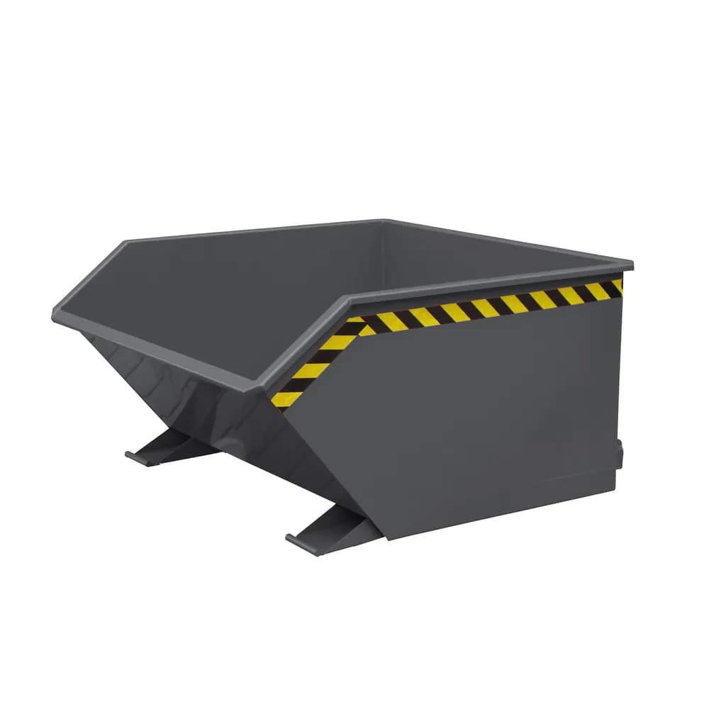 Eichinger® - Späne-Kippbehälter mit Siebeinsatz und Ablasshahn, 1000 kg, 300 Liter, enzianblau