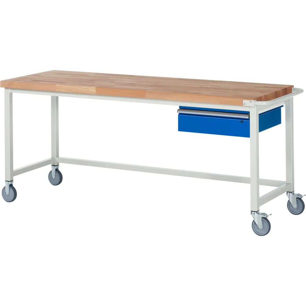 RAU. - Fahrbare Werkbank Modell 8001, 2000 x 700mm, 1 Schublade
