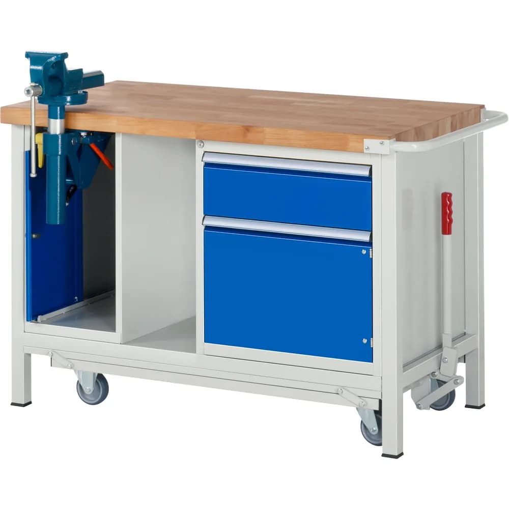 RAU. - Absenkbare Werkbank Modell 8181, 1250 x 700 x 880mm, 1 Tür