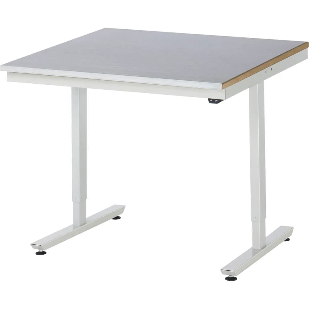 RAU. - Arbeitstisch adlatus 150, Stahlblechbelag-Platte 1000 x 1000mm
