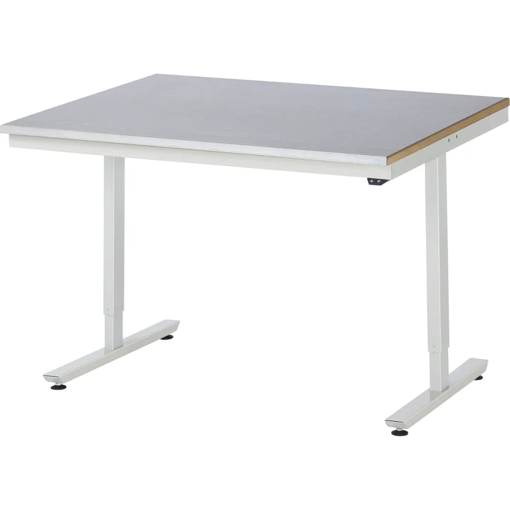 RAU. - Arbeitstisch adlatus 150, Stahlblechbelag-Platte 1250 x 1000mm