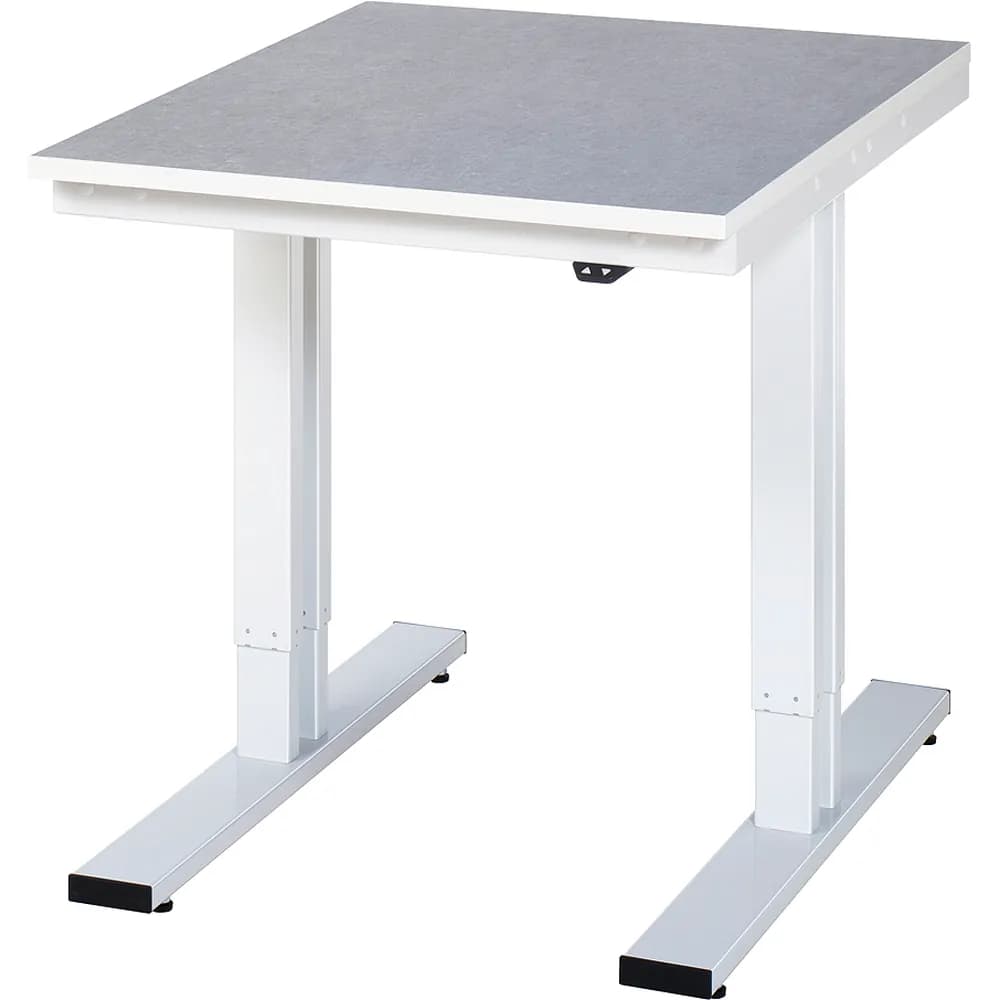 RAU. - Werktisch adlatus 300, Linoleumplatte, 750 x 1000 x 720-1120mm