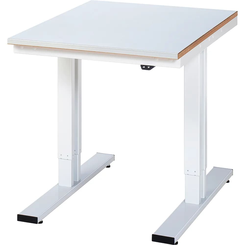 RAU. - Werktisch adlatus 300, Stahlblechplatte, 750 x 1000 x 720-1120mm