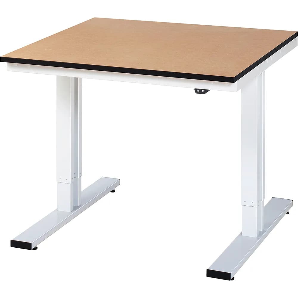 RAU. - Werktisch adlatus 300, MDF-Platte, 1000 x 1000 x 720-1120mm