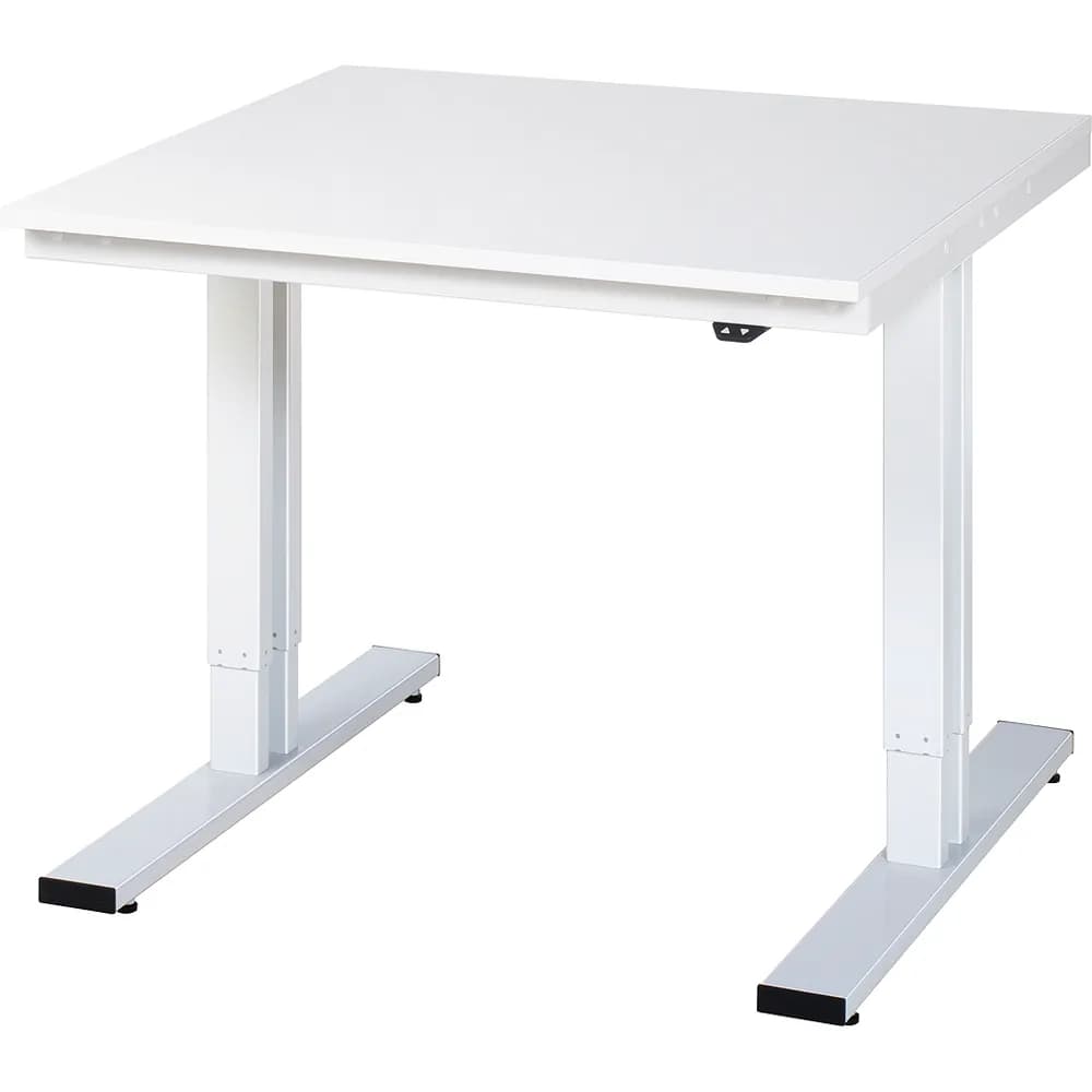 RAU. - Werktisch adlatus 300, EGB-Melamin-Platte, 1000 x 1000 x 720-1120mm