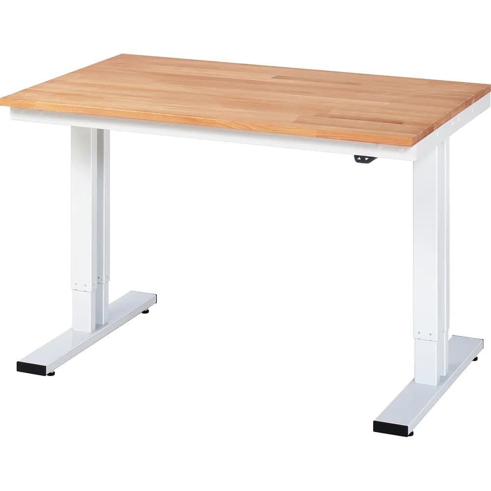 RAU. - Werktisch adlatus 300, Bucheplatte, 1250 x 800 x 720-1120mm