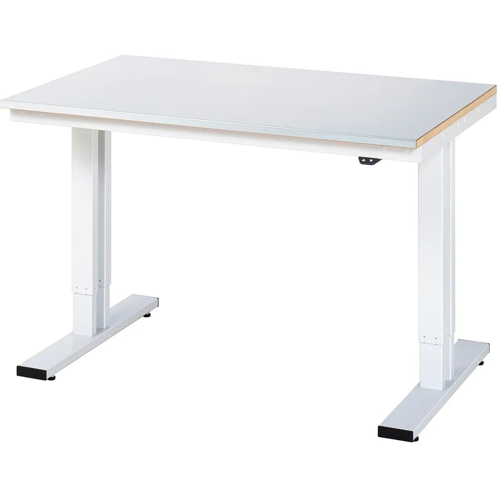 RAU. - Werktisch adlatus 300, Stahlblechplatte, 1250 x 800 x 720-1120mm